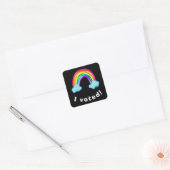 "Ik heb gestemd!" regenboog Vierkante Sticker (Envelop)