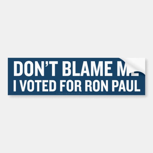 Ik heb gestemd tegen Ron Paul Bumper Sticker. Bumpersticker (Voorkant)