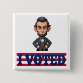 Ik heb gestemd vierkante button 5,1 cm (Voorkant)