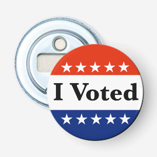 Ik heb gestemd voor 2024 verkiezingen button flesopener