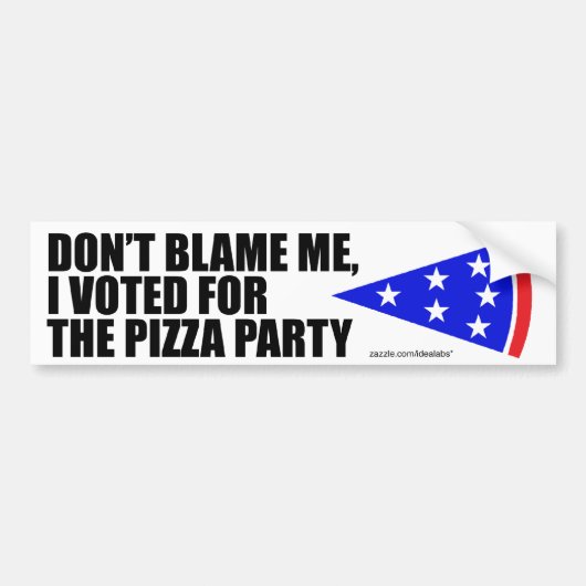 Ik heb gestemd voor de bumpersticker van de Pizza  (Voorkant)