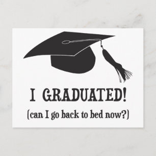 Ik heb gestudeerd. Kan ik nu naar bed gaan? Aankondigingskaart
