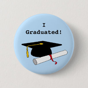 Ik heb gestudeerd. Knoop Ronde Button 5,7 Cm