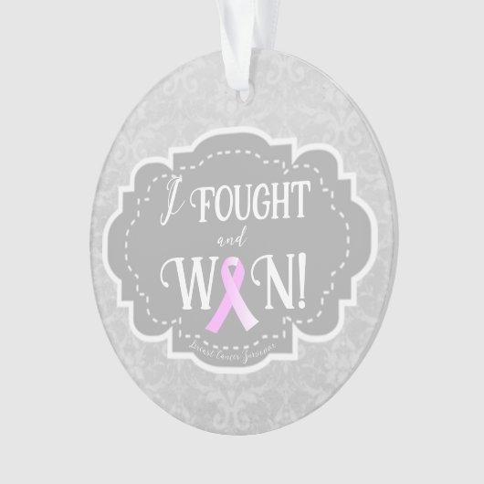 Ik heb gevreesd en gewonnen | Borstkanker Overlevi Ornament (voorkant)
