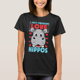 Ik heb gewoon Freaking Love Hippos grappige hippo T-shirt