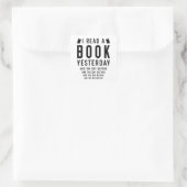 Ik heb gisteren een boek gelezen vierkante sticker (Tas)