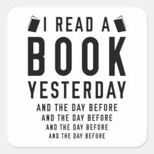 Ik heb gisteren een boek gelezen vierkante sticker