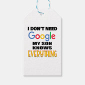 Ik heb Google niet nodig Mijn zoon weet alles Cadeaulabel (Voorkant)