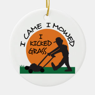 Ik heb gras geslagen keramisch ornament