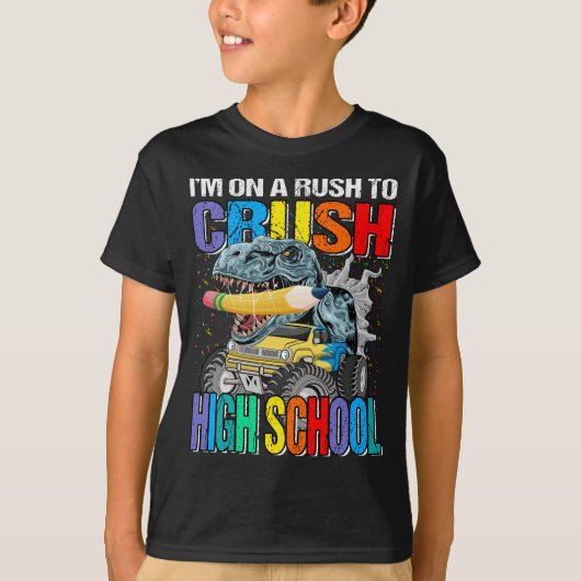Ik heb haast om de middelbare school monstertruck t-shirt (Voorkant)