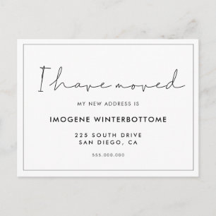 Ik heb handgeschreven minimalistische aankondiging