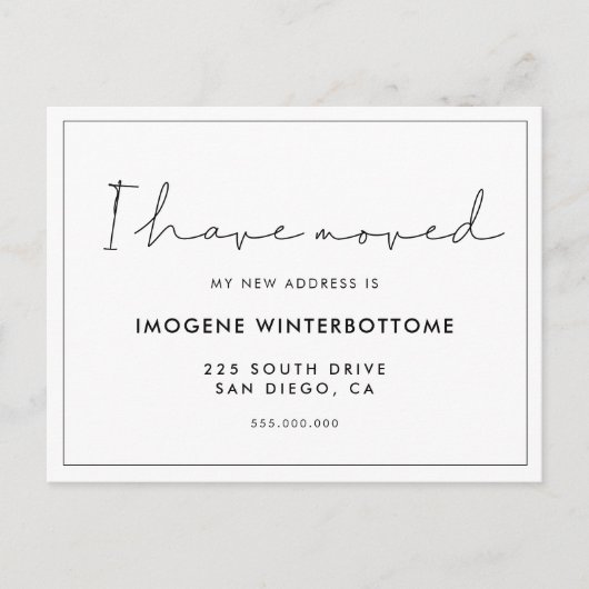 Ik heb handgeschreven minimalistische aankondiging (Voorkant)