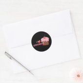 Ik heb hartcupcakes ronde sticker (Envelop)