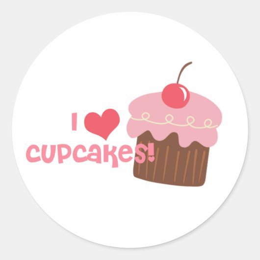 Ik heb hartcupcakes ronde sticker (Voorkant)