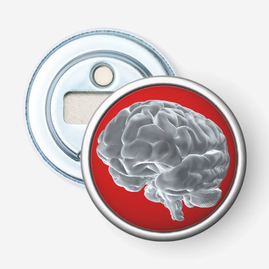 Ik heb hersenen. button flesopener (Voorkant)