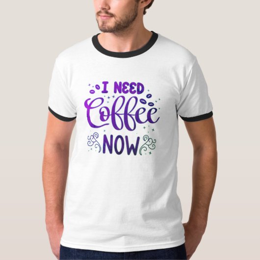 Ik heb het Basic Ringer T-shirt van Coffee Now Man (Voorkant)