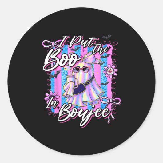 Ik heb het boek in Boujee Funny Leopard Boujie Gho Ronde Sticker (Voorkant)