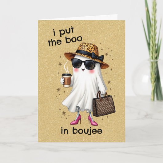 Ik heb het boek in Boujee Ghost Coquette Halloween Kaart (Voorkant)