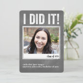 Ik heb het gedaan! Afstudeeraankondiging Aankondiging (Staand voorkant)