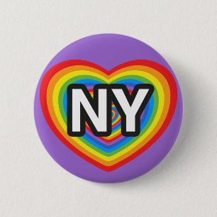 Ik heb het hart van New York. Ik hou van New York. Ronde Button 5,7 Cm
