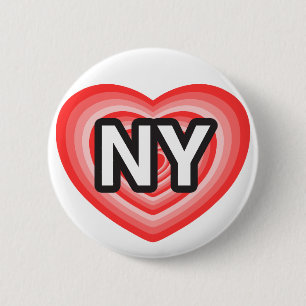 Ik heb het hart van New York. Ik hou van New York. Ronde Button 5,7 Cm