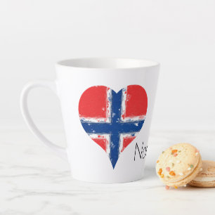 Ik heb het hart van Noorwegen, vervormde hartvlag Latte Mok