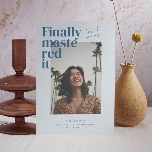 Ik heb het onder de knie! Afstuderen foto aankondi Kaart