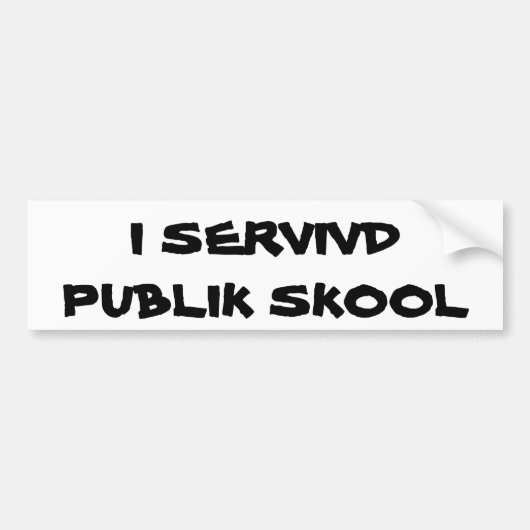 Ik heb het openbaar onderwijs min of meer overleef bumpersticker (Voorkant)