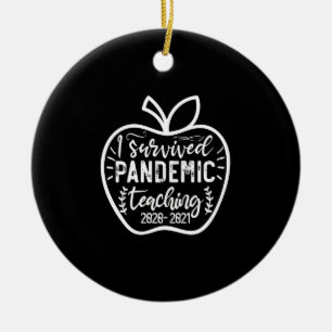 Ik heb het pandemieonderwijs 2020 2021 Apple overl Keramisch Ornament