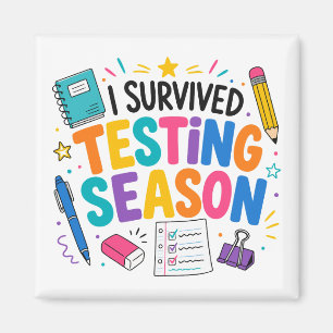 Ik heb het testseizoen overleefd School humor Magneet