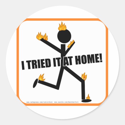 Ik heb het thuis geprobeerd! ronde sticker (Voorkant)