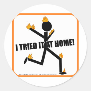 Ik heb het thuis geprobeerd! ronde sticker
