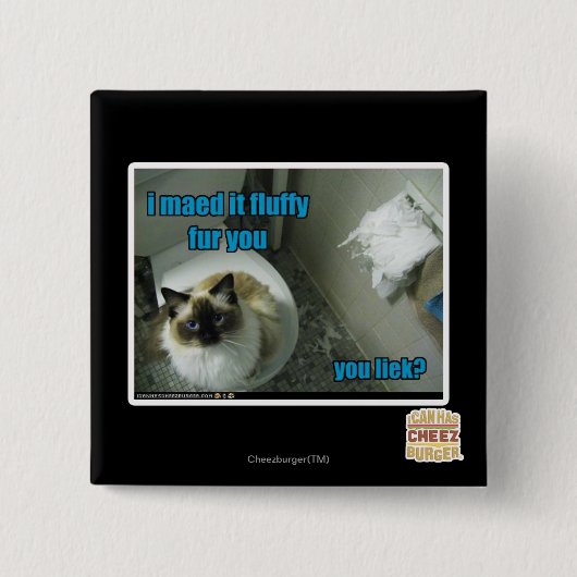 Ik heb het vlot bont gemaakt. vierkante button 5,1 cm (Voorkant)