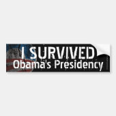 Ik heb het voorzitterschap van Obama overleven, gr Bumpersticker (Voorkant)