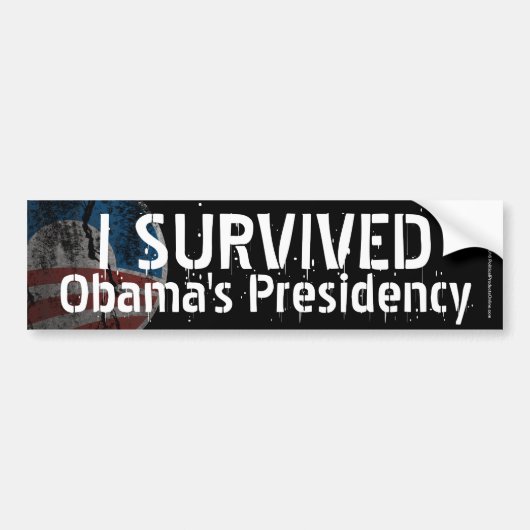 Ik heb het voorzitterschap van Obama overleven, gr Bumpersticker (Voorkant)
