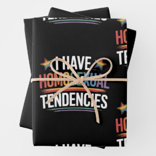 Ik heb homoseksuele neigingen LGBTQ Pride Regenboo Inpakpapier Vel