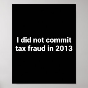 Ik heb in 2013 geen belastingfraude gepleegd grapp poster