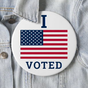 Ik heb in 2024 met de Amerikaanse vlag gestemd Ronde Button 6,0 Cm
