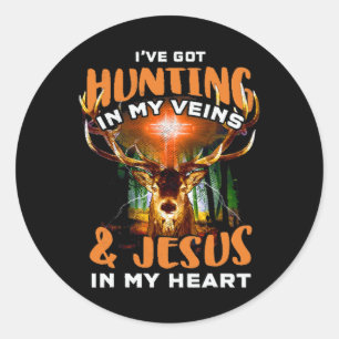 Ik heb in m'n ader en Jezus gejaagd in mijn hart Ronde Sticker