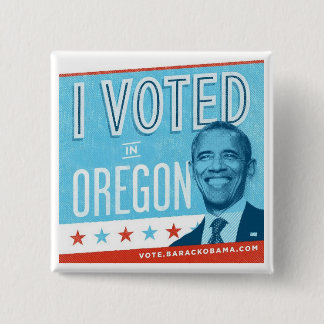 Ik heb in Oregon gestemd voor Obama Vierkante Button 5,1 Cm