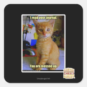 Ik heb je dagboek gelezen vierkante sticker