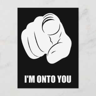 Ik heb je door - Wijzend met vinger, Speels leuk Feestdagenkaart