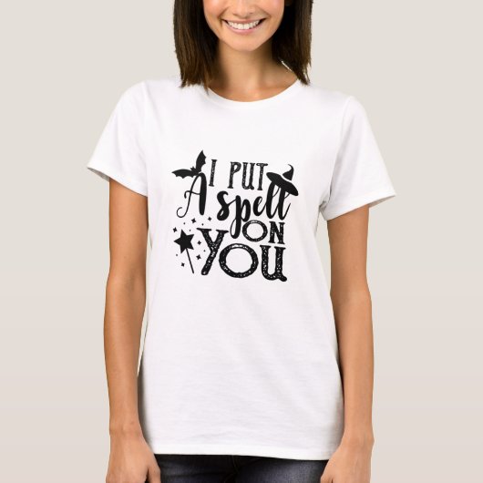 Ik heb je een grappige halloween heks verteld t-shirt (Voorkant)