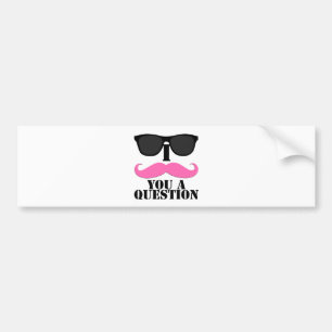 Ik heb je een vraag gesteld roze met zonnebrillen bumpersticker