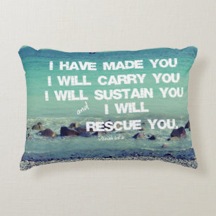 Ik heb je gemaakt, ik zal je bijbelversie dragen decoratief kussen