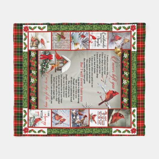 Ik heb je nooit achtergelaten... kardinaal, mooi c fleece deken (Voorkant (Horizontaal))