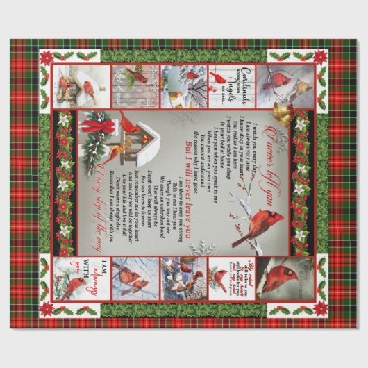 Ik heb je nooit verlaten, kerstkardinaal Quilt Bla Cadeaupapier (Vlak)