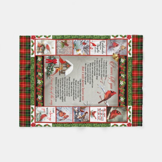 Ik heb je nooit verlaten, kerstkardinaal Quilt Bla Fleece Deken (Voorkant (Horizontaal))