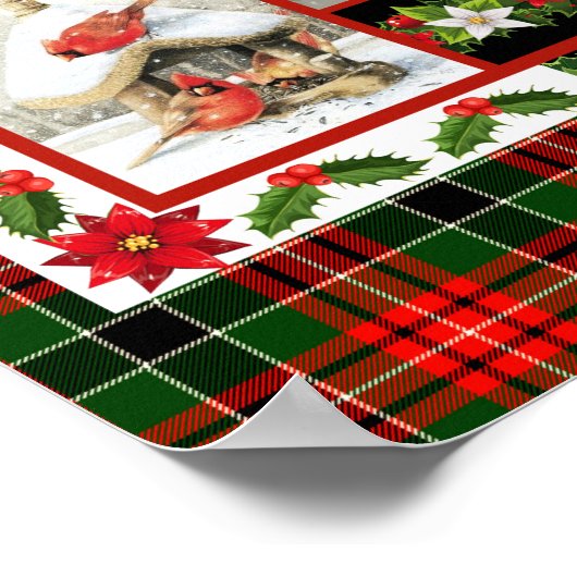 Ik heb je nooit verlaten, kerstkardinaal Quilt Bla Poster (Hoek)