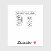 Ik heb je rug grappige stickman meme sticker (Vel)